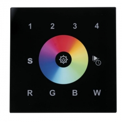 Play-XV Wall Controller RGBW DMX512 4 zones 12-24 VDC Black